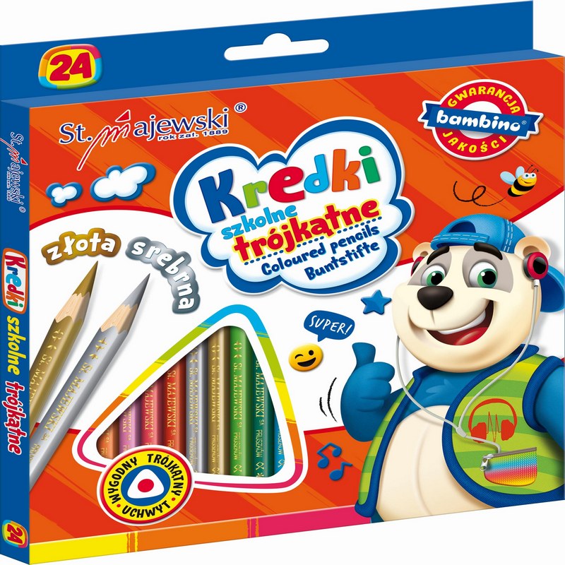 Kredki ołówkowe Bambino 24kol. St.Majewski